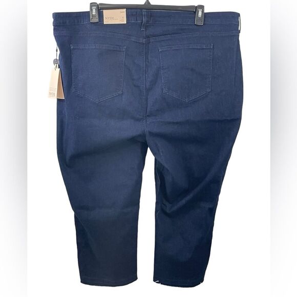 NWT NYDJ Capri Slim Fit Dark Wash Release Raw Hem Straight Jeans Plus Size 24W - Picture 2 of 9